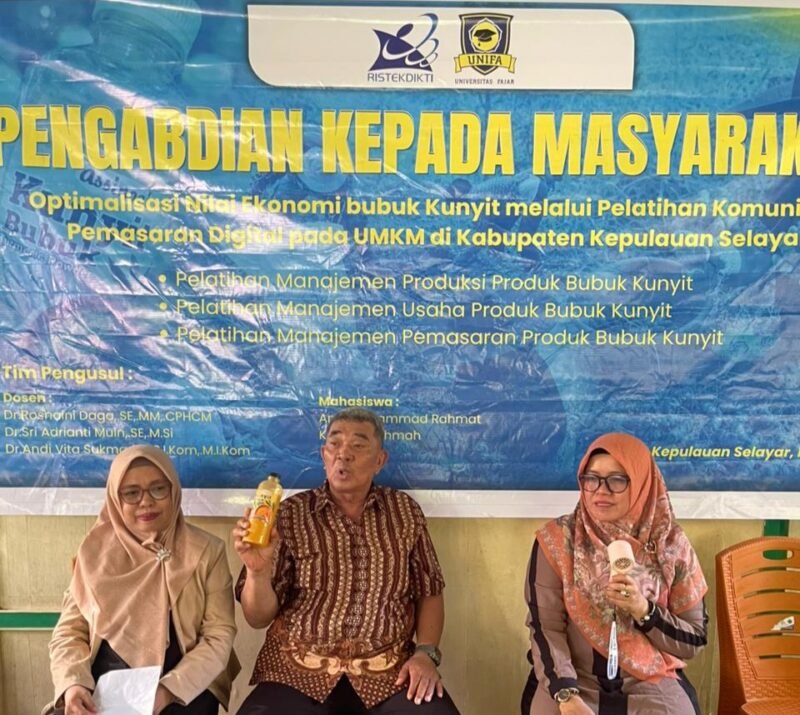 Dongkrak Nilai Jual Rempah, Tim Dosen Unifa Latih UMKM Olah Kunyit Bubuk Berkualitas Tinggi. (Foto:Ist)
