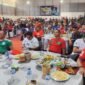 Keterangan Gambar : Pangdam XIV/Hasanuddin menggelar nonton bareng (nobar) Piala Dunia 2026 di Gedung Koperasi Merah Putih, Kelurahan Mangasa, Kecamatan Tamalate, Makassar, Senin (6/7/2026). Foto : Mawan