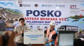 PT Pelindo bersama PT Pelni mengirim bantuan kemanusiaan untuk korban gempa bumi di Nusa Tenggara Timur (NTT). Foto : dok. Pelindo Makassar