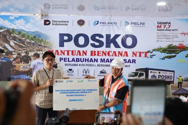 PT Pelindo bersama PT Pelni mengirim bantuan kemanusiaan untuk korban gempa bumi di Nusa Tenggara Timur (NTT). Foto : dok. Pelindo Makassar