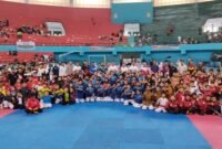 Sebanyak 1.011 karateka meramaikan Kejuaraan Karate Open Pangkorpasgat Cup 2026 di GOR Sudiang, Makassar, Jum'at (11/09/2026)